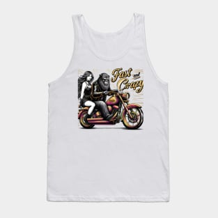 Wild Ride Woman Sasquatch Yeti bigfoot on Motorcycle Tank Top